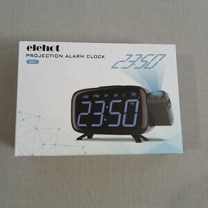 Elehot D12 digital projection alarm clock EUC blue FM radio USB power in & out